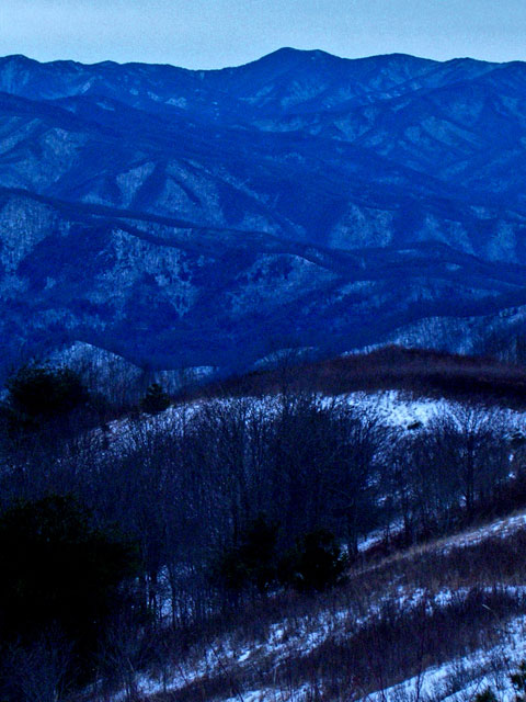 Snow covered Smoky Mountain National Park